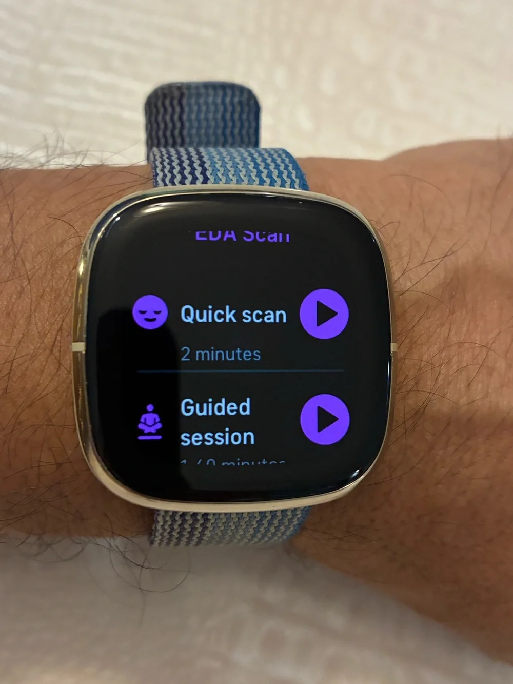 Fitbit sense Smartwatch with Blue Woven Band